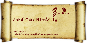 Zakócs Mihály névjegykártya